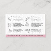 Moderne Muster rosa Haarverlängerungen nach Pflege Visitenkarte (Rückseite)