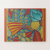 Moderne Muster Rot, Gold, Blues Puzzle (Horizontal)