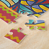 Moderne Muster Rot, Gold, Blues Puzzle (Seite)