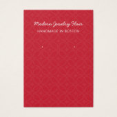 Moderne Muster-Rote Ohrring-Display-Karte (Vorderseite)