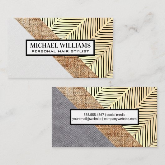 Moderne Muster und Materialien Visitenkarte (Vorne/Hinten)