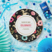 Moderne Mustergraduierungspartei für Blumenmuster Pappteller (Party)