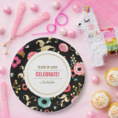 Moderne Mustergraduierungspartei für Blumenmuster Pappteller (Party)