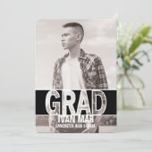 Moderne, mutige Abschluss-Mitteilungen Einladung (Stehend Vorderseite)