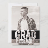 Moderne, mutige Abschluss-Mitteilungen Einladung (Vorderseite)