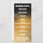 Moderne, mutige Black Gold Bow Wedding Program Car (Rückseite)