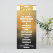 Moderne, mutige Black Gold Bow Wedding Program Car (Stehend Vorderseite)