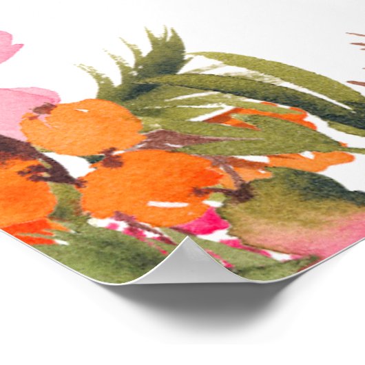 Moderne, mutige Blume schreiben Brautparty willkom Poster (Ecke)