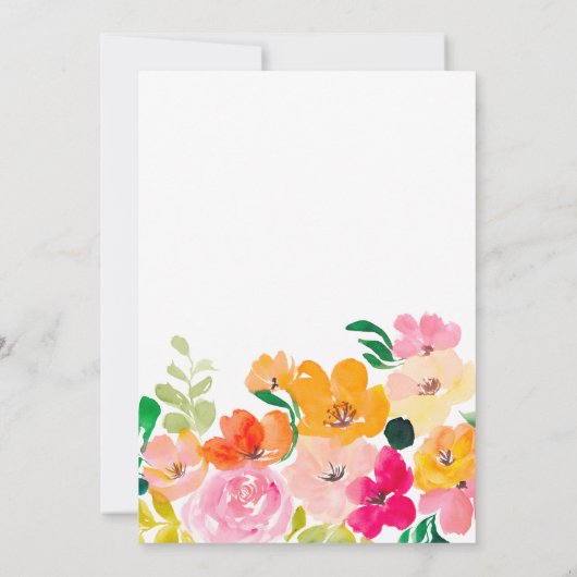 Moderne, mutige Blumenschrift Muttertag Brunch Einladung (Rückseite)