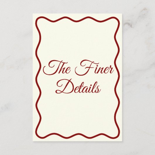 Moderne, mutige Funky Retro Chic Wedding Details Begleitkarte (Rückseite)