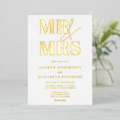 Moderne mutige Hochzeit von Mrs. Scripting mit sch Folieneinladung (Stehend vorne)