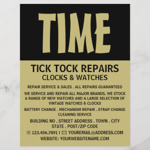 Moderne mutige, horologistische Werbung Flyer