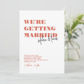 moderne, mutige Minimalfarben Foto Wavy Wedding Einladung (Stehend Vorderseite)