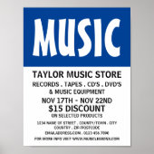 Moderne mutige Musik-Store-Werbung Poster (Vorne)