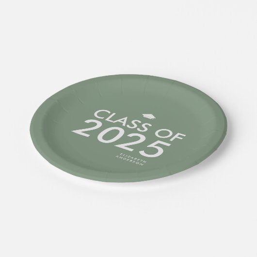 Moderne, mutige Partei für grüne Schulbildung Pappteller (Schrägansicht)