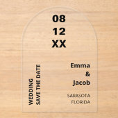 Moderne, mutige Save the Date Acryleinladung Acryleinladungen (Vorderseite)