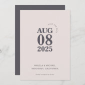 Moderne, mutige Save the Date Hochzeitseinladung Einladung (Vorne/Hinten)