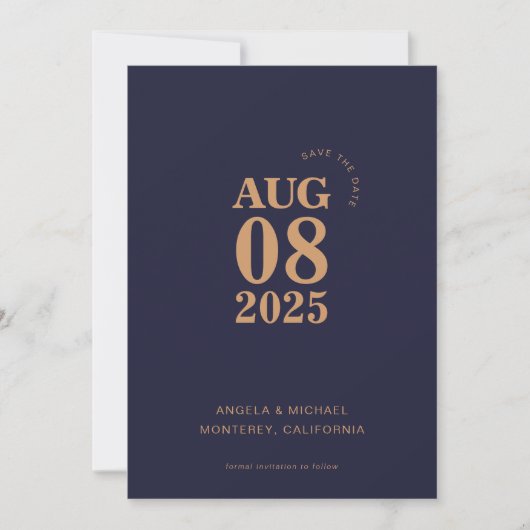 Moderne, mutige Save the Date Hochzeitseinladung Einladung (Vorderseite)