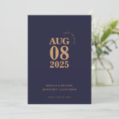 Moderne, mutige Save the Date Hochzeitseinladung Einladung (Stehend Vorderseite)