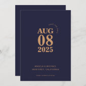 Moderne, mutige Save the Date Hochzeitseinladung Einladung (Vorne/Hinten)