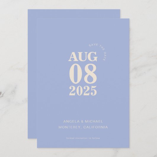 Moderne, mutige Save the Date Hochzeitseinladung Einladung (Vorne/Hinten)