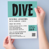 Moderne mutige, Scuba Diving Lektion Werbung Flyer (Hand)