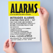 Moderne, mutige Sicherheitsalarm-Service-Werbung Flyer (Hand)