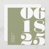 Moderne, mutige Szene Grün Big Date Wedding Save The Date (Vorne/Hinten)