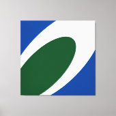 Moderne, mutige, tiefblaue, weiße, grüne Krümmer Leinwanddruck (Vorderseite)