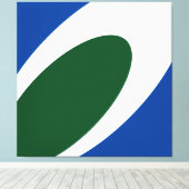 Moderne, mutige, tiefblaue, weiße, grüne Krümmer Leinwanddruck (Insitu (Holzboden))