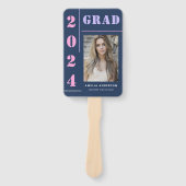 Moderne, mutige Typografie Blue Foto Graduation Pa Fächer (Vorderseite)