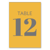 Moderne, mutige Typografie Gelb und Grau Bat Mitzv Tischnummer (Rückseite)