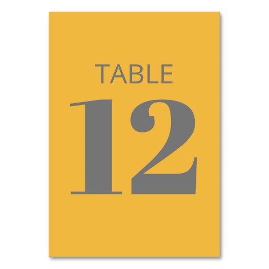 Moderne, mutige Typografie Gelb und Grau Bat Mitzv Tischnummer (Vorderseite)