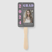 Moderne, mutige Typografie Gray Foto Graduation Pa Fächer (Rückseite)