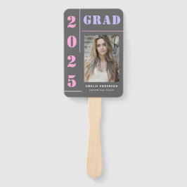 Moderne, mutige Typografie Gray Foto Graduation Pa Fächer