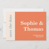 Moderne, mutige Typografie-Hochzeit rettet das Dat Einladung (Vorderseite)