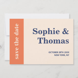 Moderne, mutige Typografie-Hochzeit rettet das Dat Einladung