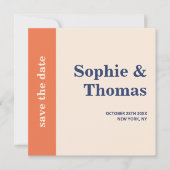 Moderne, mutige Typografie-Hochzeit rettet das Dat Save The Date (Vorderseite)