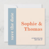Moderne, mutige Typografie-Hochzeit rettet das Dat Save The Date (Vorderseite)
