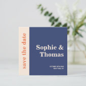 Moderne, mutige Typografie-Hochzeit rettet das Dat Save The Date (Stehend Vorderseite)