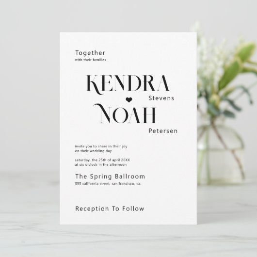 Moderne, mutige Typografie in einer QR-uAwg Einladung (Stehend Vorderseite)