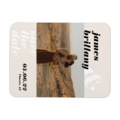 Moderne, mutige Typografie mit Foto Wedding Rettet Magnet (Horizontal)