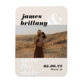 Moderne, mutige Typografie mit Foto Wedding Rettet Magnet (Vertikal)