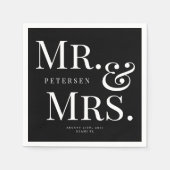 Moderne mutige Typografie Mr. und Mrs. Serviette (Vorderseite)