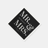 Moderne mutige Typografie Mr. und Mrs. Serviette (Ecke)