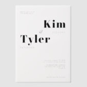 Moderne, mutige Typografie-Overlay-Hochzeit Pergament Einladungen (Vorderseite)