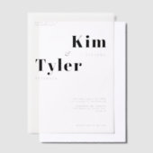 Moderne, mutige Typografie-Overlay-Hochzeit Pergament Einladungen (Versetzt)