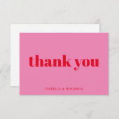 Moderne, mutige Typografie - rosa und rotes Brauch Dankeskarte (Vorne/Hinten)