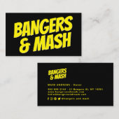 Moderne mutige Typografie schwarz-gelb minimalisti Visitenkarte (Vorne/Hinten)