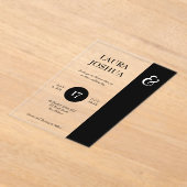 Moderne, mutige Typografie, Schwarz-Weiß-Hochzeit Acryleinladungen (Ablage )